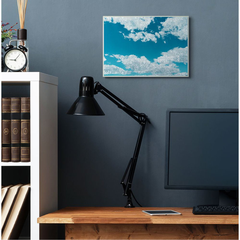 «Glam Sparkle Clouds Across Blue Sky Glitz» par Ziwei Li - impression, Bois, H 13 po x l 19 po