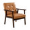 Chaise avec accoudoirs en cuir massif Mid-Century