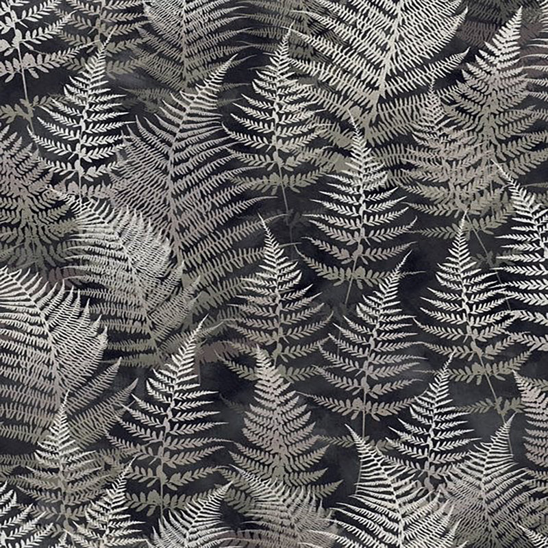 Floral Metallic Wallpaper Roll, Charcoal