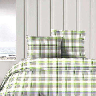 Woodland Park Cotton Tartan Duvet Cover Set with Pillowcases Included