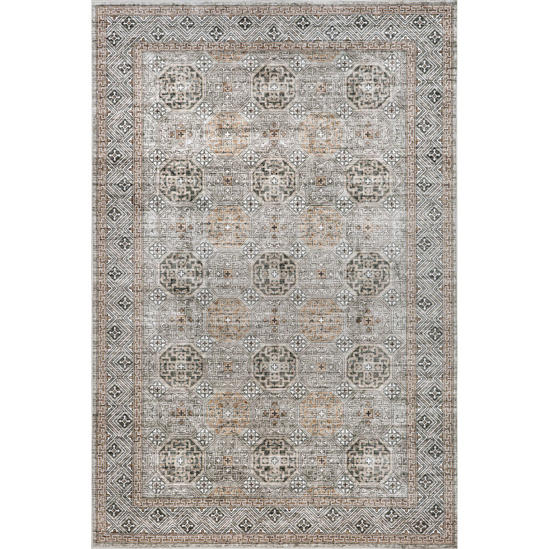 Xenia Faded Transitional SplashGuard Machine Washable Area Rug, Rectangle 5' x 8'