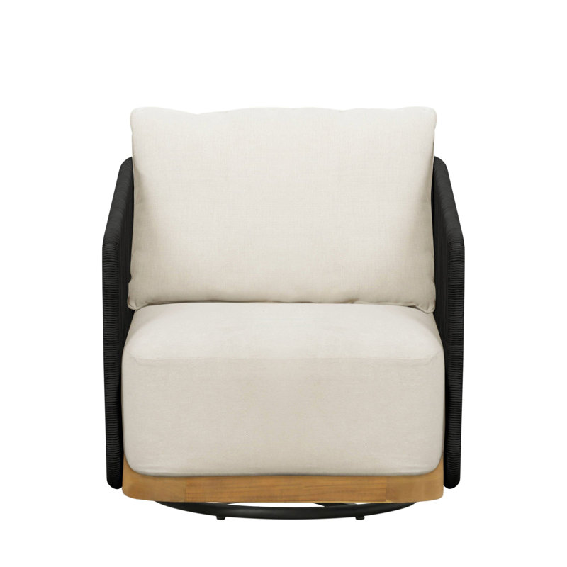 Chaise avec accoudoirs d'extérieur en teck Alpine, Noir