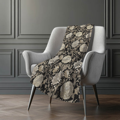 Addison Machine Washable Sherpa ASB677 Floral Throw Blanket