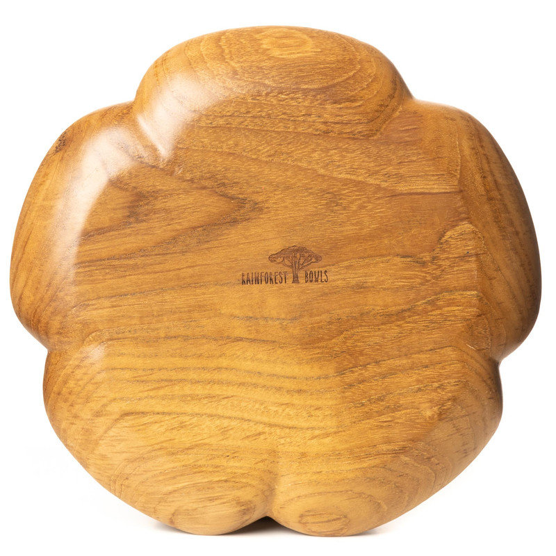 Flower Tenzara Teak Wood Plate