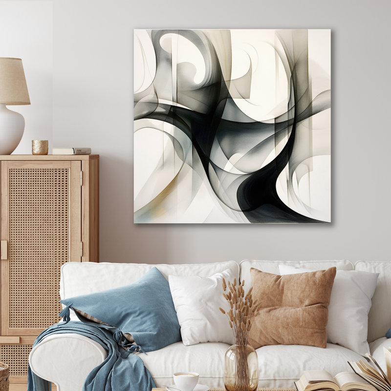 Abstrait neutre, impression sur toile encadrée géométrique abstraite, H 40 po x l 30 po x P 1,5 po, Toile tendue