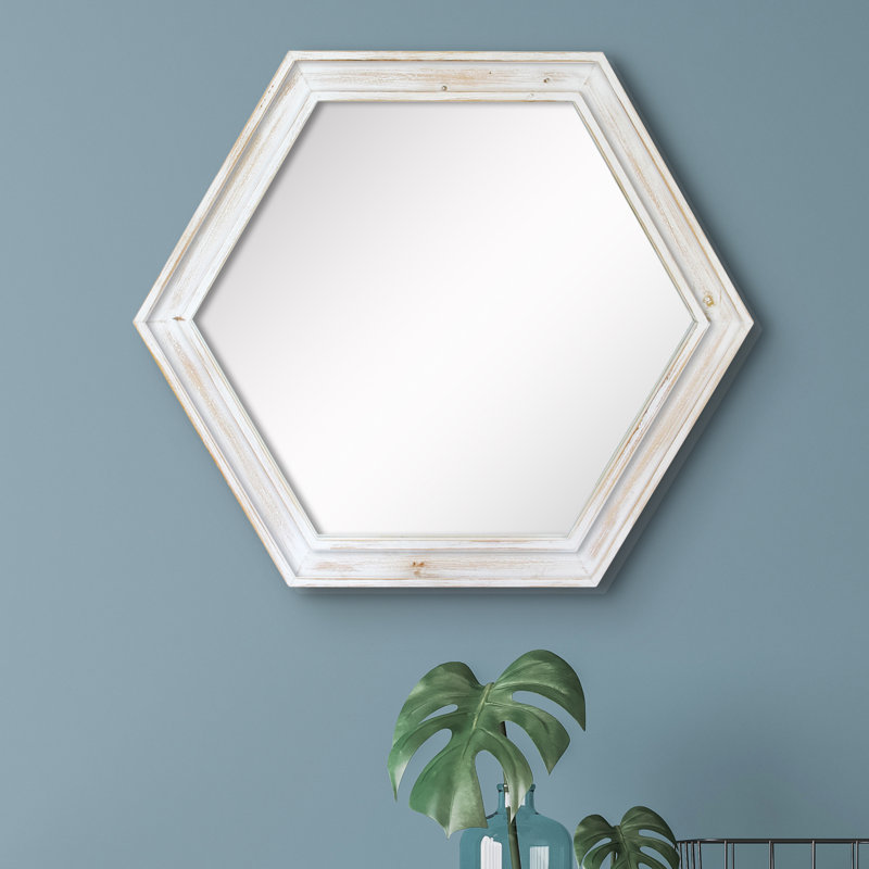 Miroir décoratif Alfret, Blanc usé