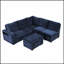 L-Shaped Padded Modular Sofa with Storage Space, Usb Ports, And Cup Holders On The Armrests-822862227
