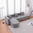 Modern  L shape boucle Sofa with curved seat