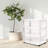Homz Plastic 3 Clear Drawer Small Rolling Storage Container Tower, White, 2 Pack