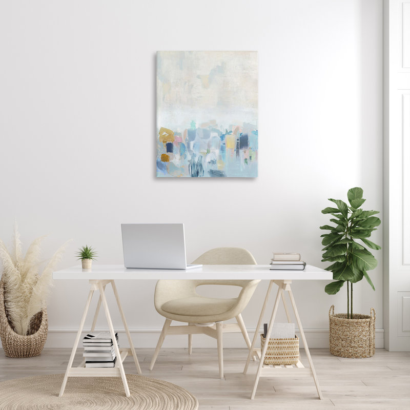 "Blue Abstract Landscape" par Rachel Springer sur toile, H 30 po x l 40 po