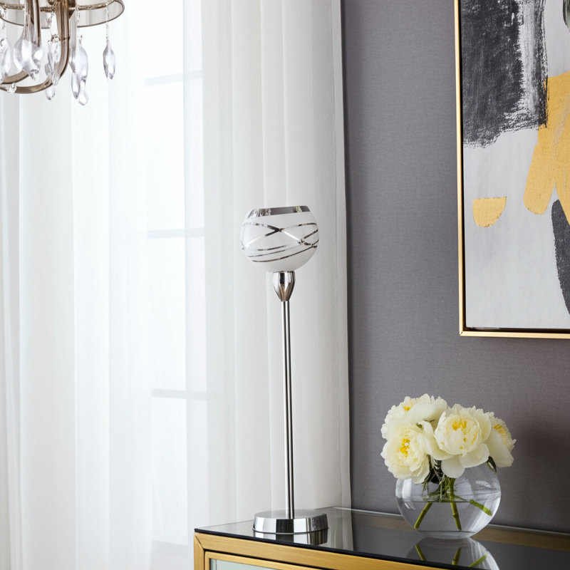 Porte-bougie en métal et aluminium Glam, H 17 po x l 5 po x P 5 po