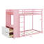 Lit superposé simple avec 4 tiroirs de rangement, tringle, bande lumineuse, tablettes intégrées et panneaux perforés doubles-902967925