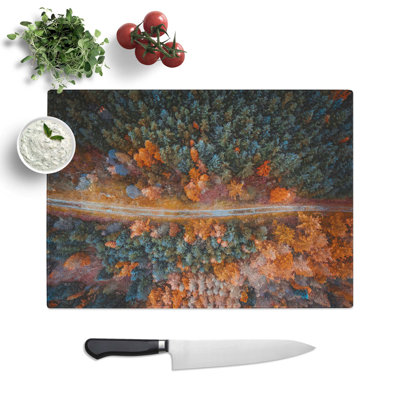 Glass Forest Road Chopping Board