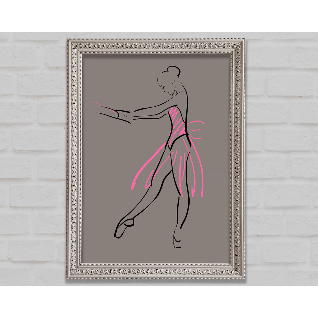 Grau Rosa Ballerina 1 - Druck