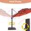 11Ft Double Top Aluminum Cantilever Patio Umbrella with Base-797231480