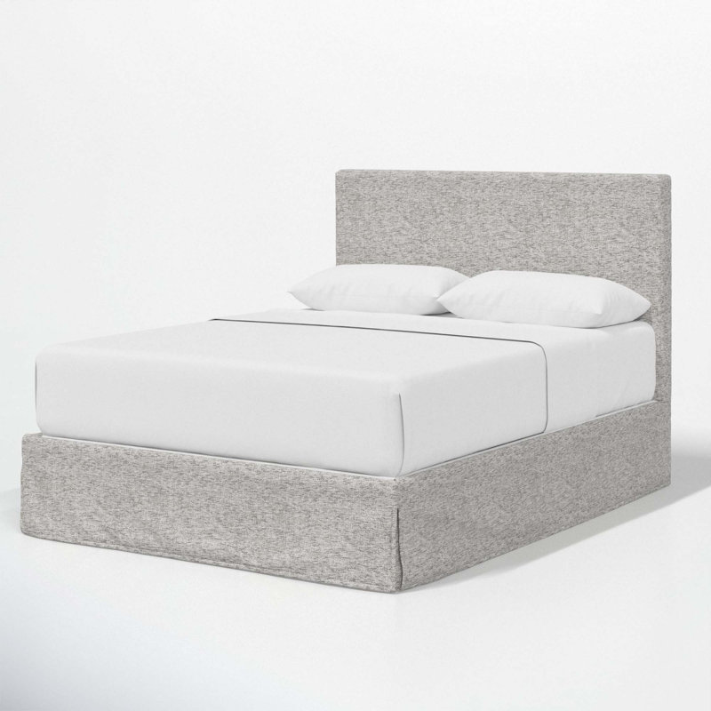 Lit tapissier Verona, Très grand californien, Tweed Sustain® brume Milsap