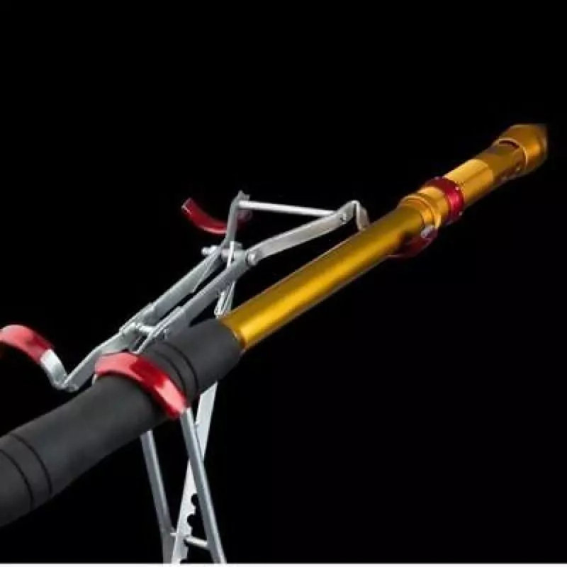 Foldable Adjustable Double Pole Bracket Practical Fishing Rod Holder Fish Tool