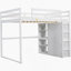 Lit mezzanine en bois avec garde-robe intégré et tablette avec rangement-1285647697