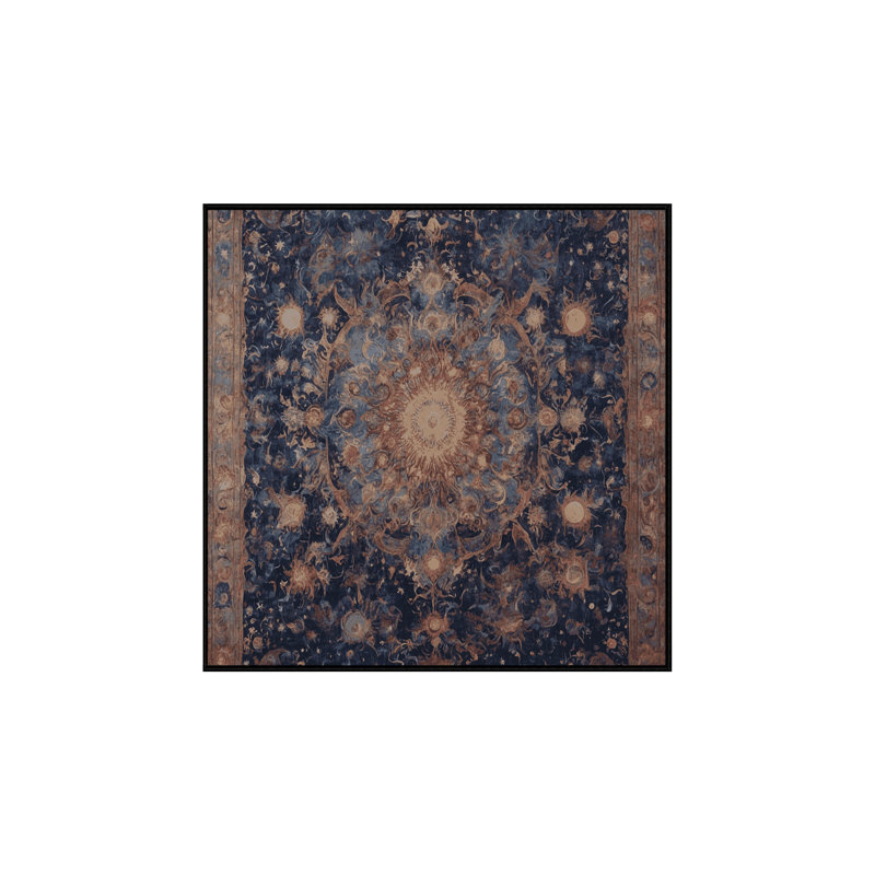 Tapis noir lavable à la machine, Carré 6 pi