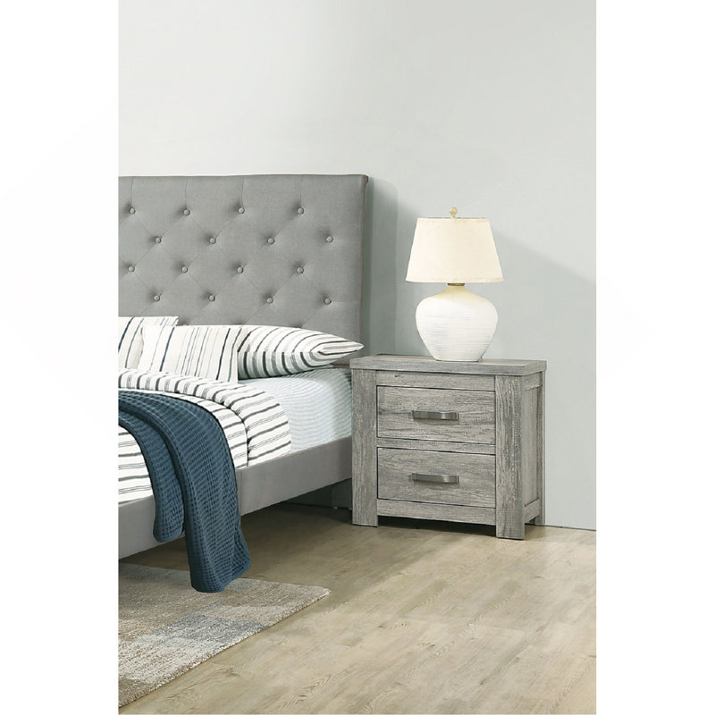 Table de chevet en bois 2 tiroirs