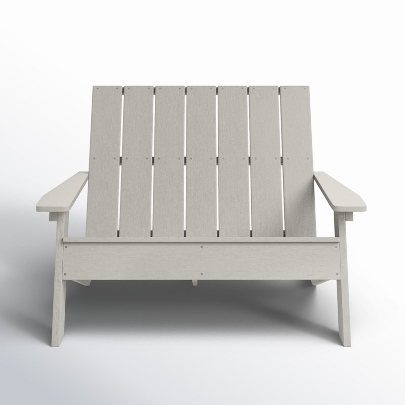 Byrnes Recycled Plastic Double Adirondack Loveseat, Harbor Gray