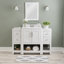 Meuble-lavabo simple 48 po avec plateau intégré et lavabo avec miroir Stovall-1081891425