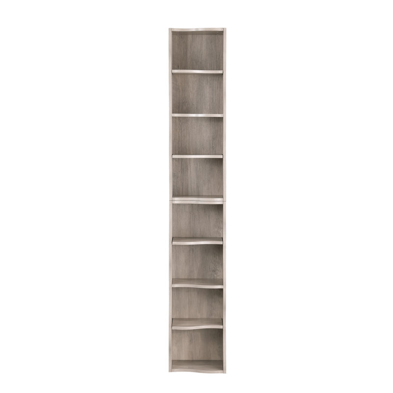 La bibliothèque ultra-mince à 8 couches réglables avec une bordure ondulée, plus esthétique, convient aux bibliothèques hautes et étroites, aux présentoirs et aux bibliothèques multifonctionnelles dans les bureaux à domicile