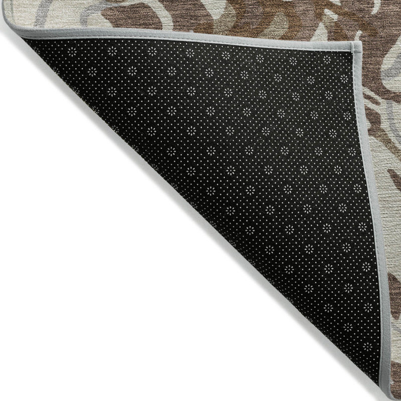 Tapis intérieur lavable abstrait 9 pi x 12 pi brun