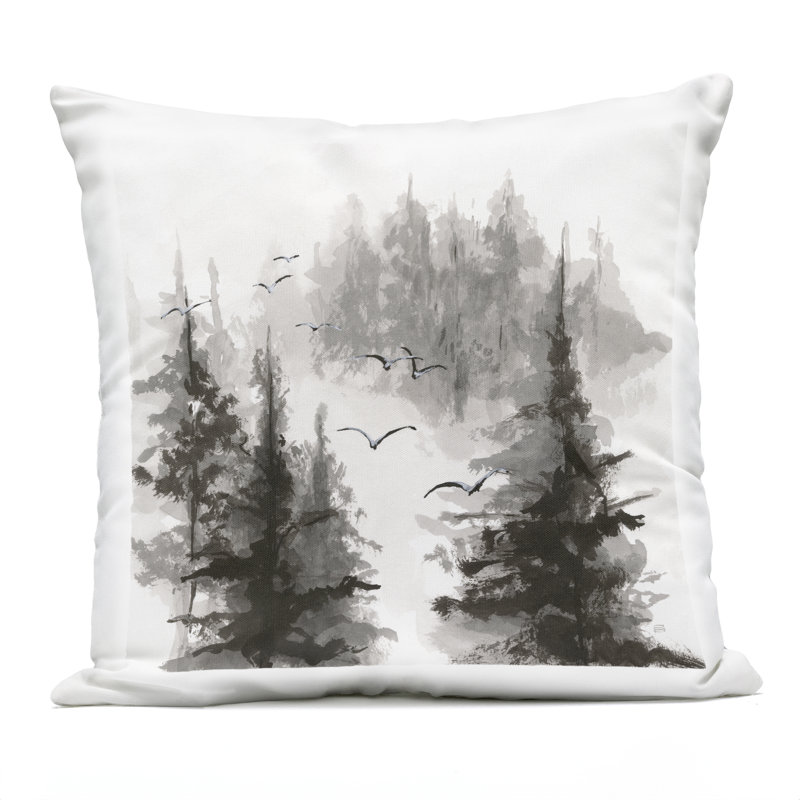 Conception de coussin d'extérieur imprimé Free Flying Through Forest par Chris Paschke, Forêt 1