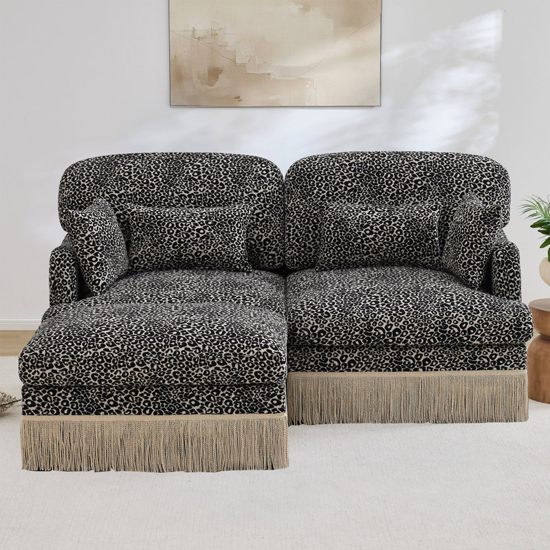 Canapé Comfy Chenille Leopard, Chenille kaki