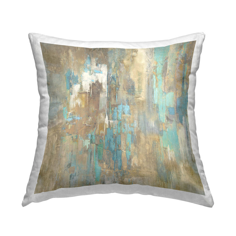 Stupell Industries Abstract with Blue Design by Justin Turner Throw Pillow