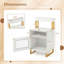 Table de chevet 2 pièces avec lumières DEL, table de bout moderne avec plateau supérieur, compartiment ouvert blanc-509668326-509668327