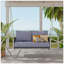 Canapé 1 pièce en corde tissée avec coussins pour 2 chaises de patio, cour et balcon (gris clair)
