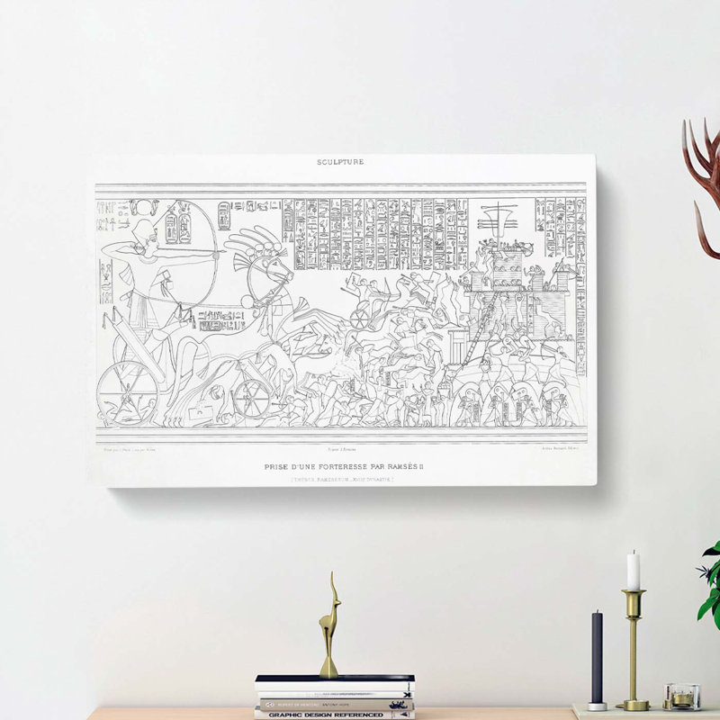 Ramses II Fortress Capture by Emile Prisse D'Avennes - Wrapped Canvas Print, 50cm H x 76cm W x 3cm D
