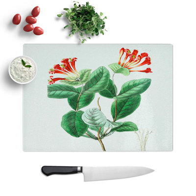 Glass Honeysuckle Flower Chopping Board