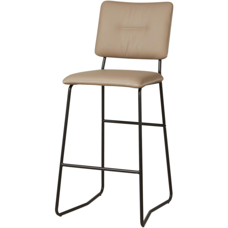 Cettina Upholstered Counter Stool with Metal Frame, Beige