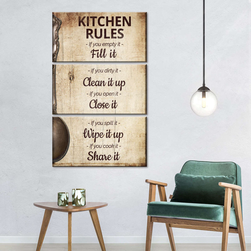 " Kitchen Rules " 3 - Pieces, 32" H x 20" W x 1.25" D