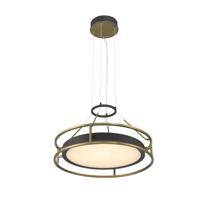Luminaire suspendu roue de chariot en laiton doux / sable à 1 lumière Wyton