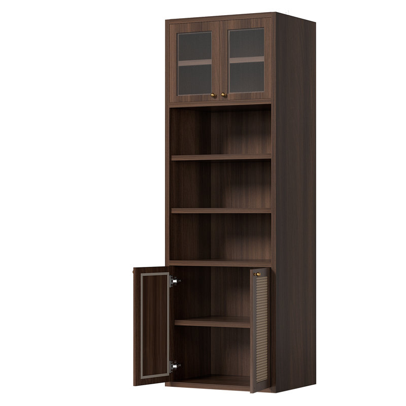 OMCHOM Armoire de rangement haute pour garde-manger, Walnut