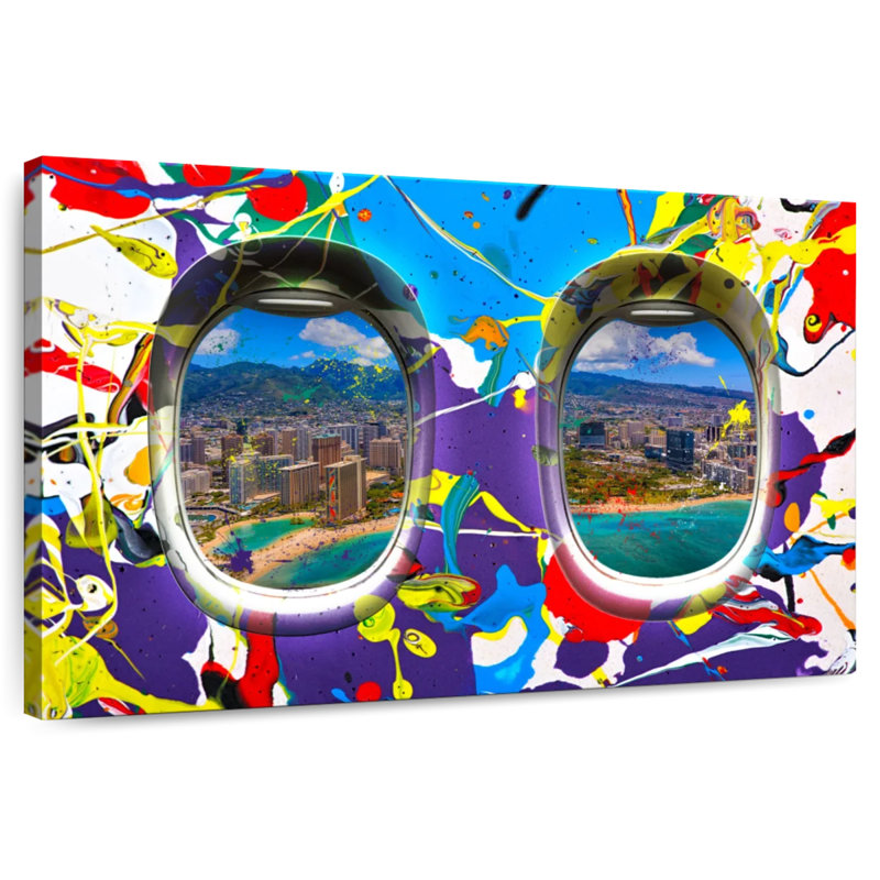 Mehar Abstract Airplane Window, 32" H x 48" W