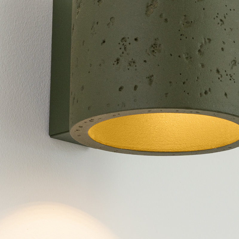 Wall lamp ORBIS 2 grey, Wall lamp ORBIS concrete olive green, Olive Green, 1 Light