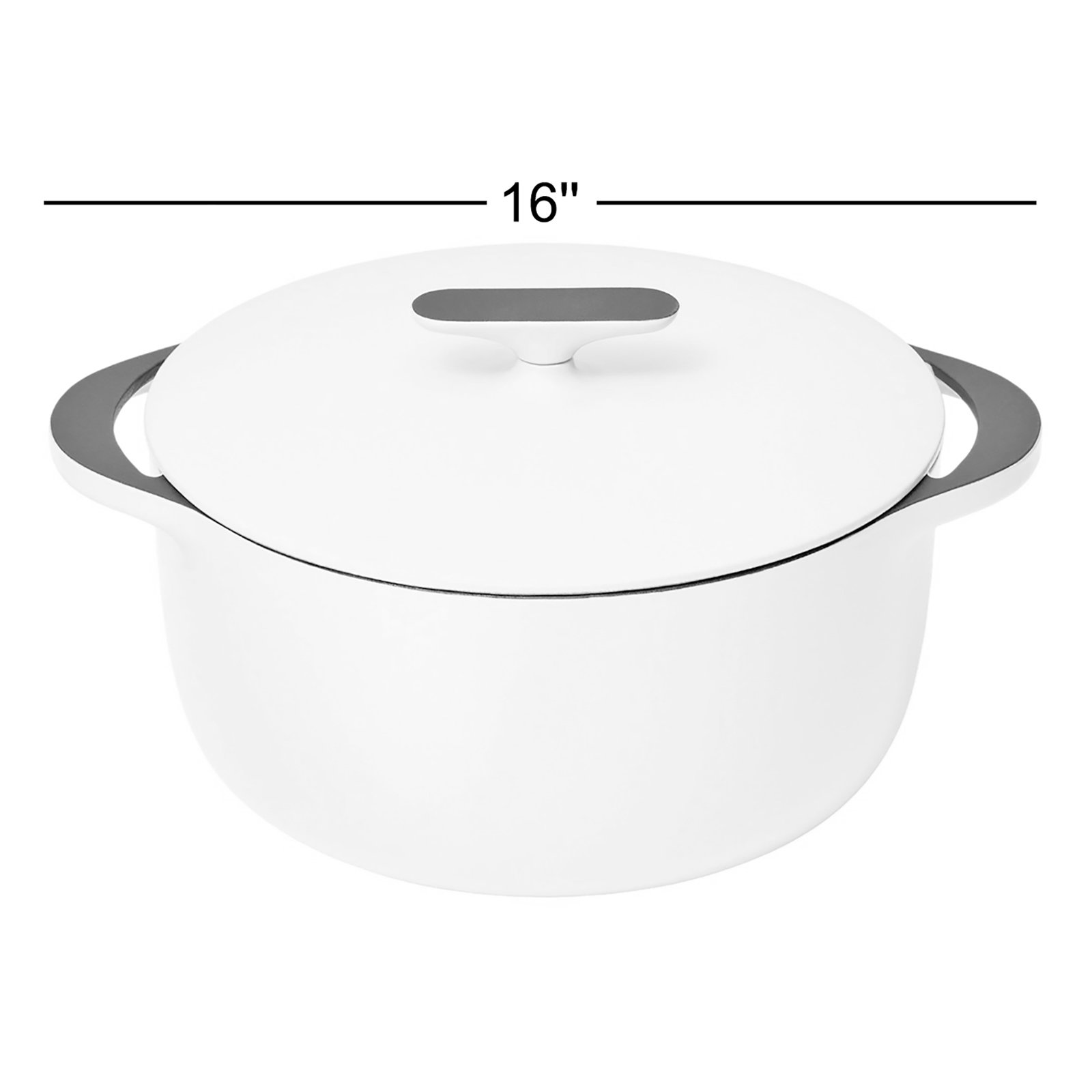Enameled Cast Iron Dutch Oven, Gray