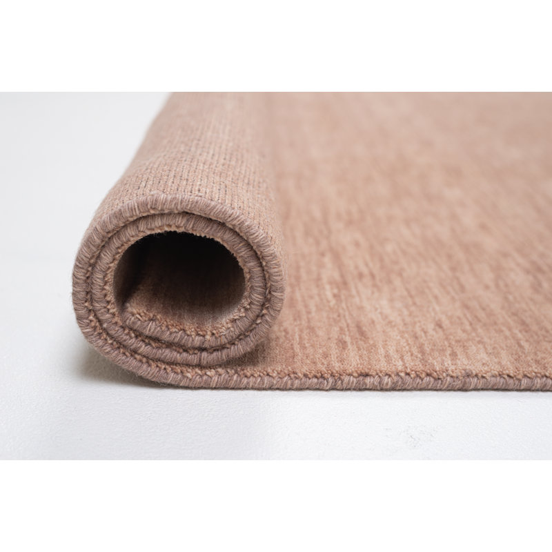 Rectangular Uniform Color Wool Hand Woven Area Rug, Rectangle 60cm x 90cm
