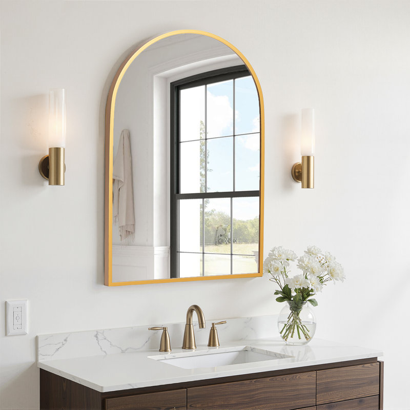 Miroir mural de salle de bain Wooley , Doré