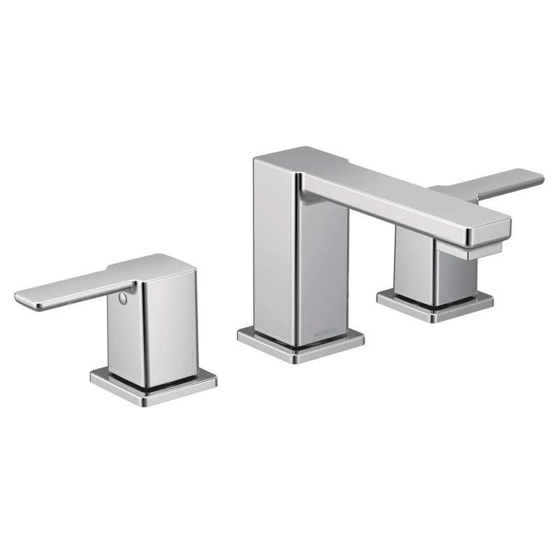 90 Degree Widespread Bathroom Faucet with Drain Assembly, Chrome