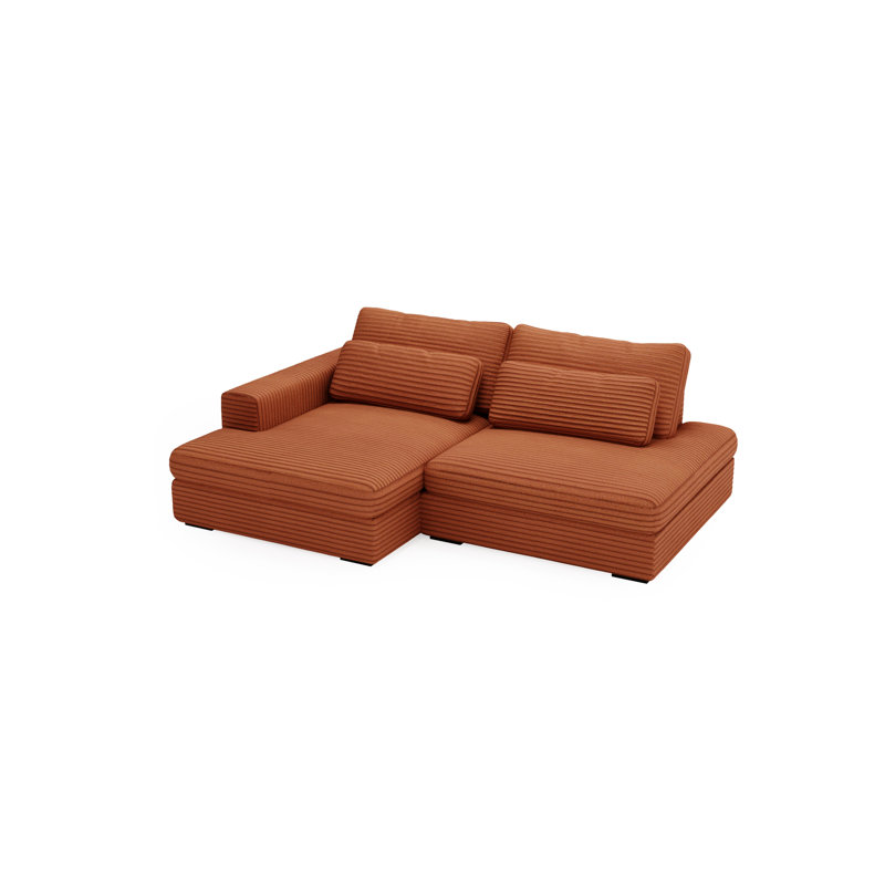Teirra 2 Seater Sofa Bed, Orange, Left Hand Facing