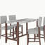 Ensemble de 4 tabourets de bar de style médiéval moderne de 40,4 po de hauteur avec dossier, tabourets de bar en tissu de lin avec pieds en bois massif, table d'îlot de cuisine pour la salle à manger, gris (ensemble de 4 chaises)