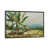 Toile encadrée de bois rustique foncé