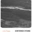 Table de salle à manger d'extérieur moderne carrée arrondie, dimensions de 44 po, pierre frittée noire, cadre de table pour fêtes avec dessus en pierre, base évasée en aluminium, plateforme idéale pour se détendre