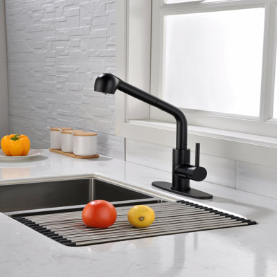 Robinets de cuisine avec douchette extractible, robinet d'évier de cuisine à poignée simple avec douchette extractible
